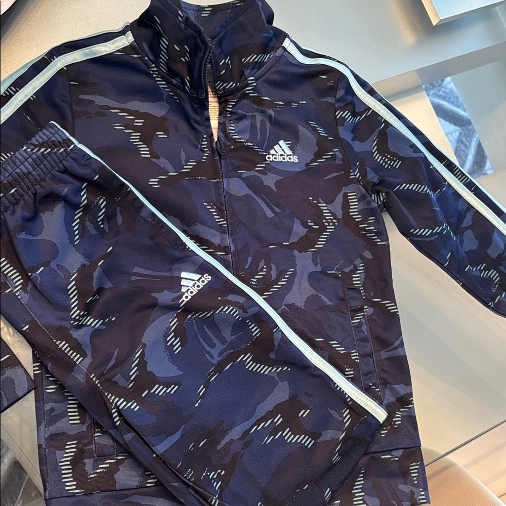 Adidas Navy and Black Camouflage Jacket